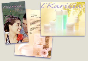 L'Karicia cosmetic line
for Daniel Rey Advertising, California;
photos by Alf Mendoaz, Mexico,
and Eric Griswold, Portland